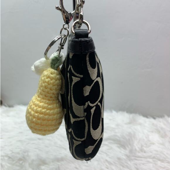 y2k COACH Black Signature Canvas Mini Purse / Wristlet with Card Slots - Picture 4 of 13